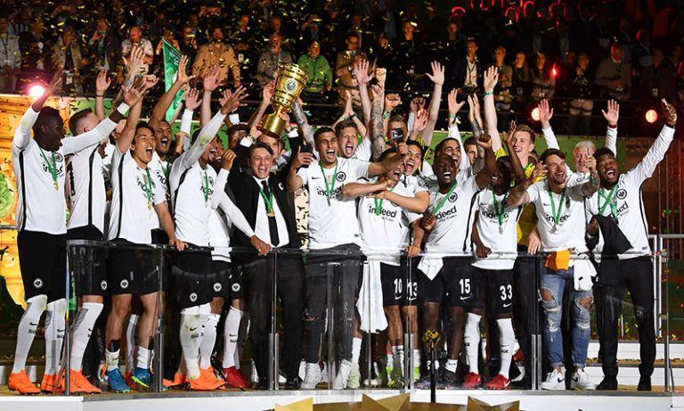 The celebrations of Eintracht after the DFB Cup final against FC Bayern Munich